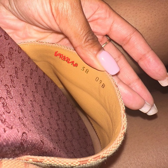 Gucci Canvas GG Monogram Angelina Platform Slide Sandals Size 38 - Picture 4 of 6